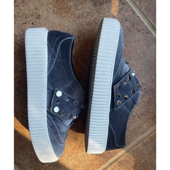 Shellys London gray velvet studded sneakers sz 38 - Picture 6 of 11